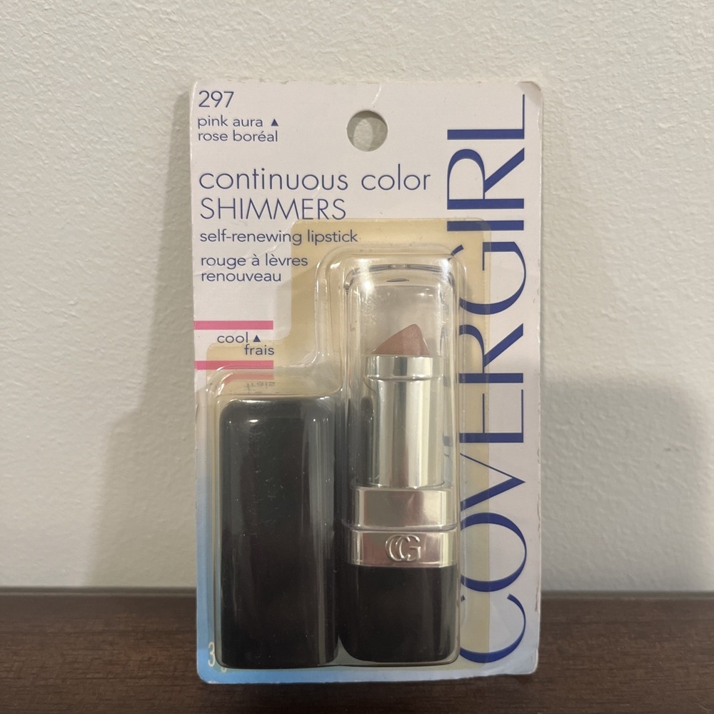 CoverGirl Continuous Color Shimmers Self Renewing Lipstick 297 PINK AURA, 'RARE"